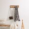Natural Wood Clothes Hook Rack with Five Hooks for Entryway, Office, Bedroom, and Playroom